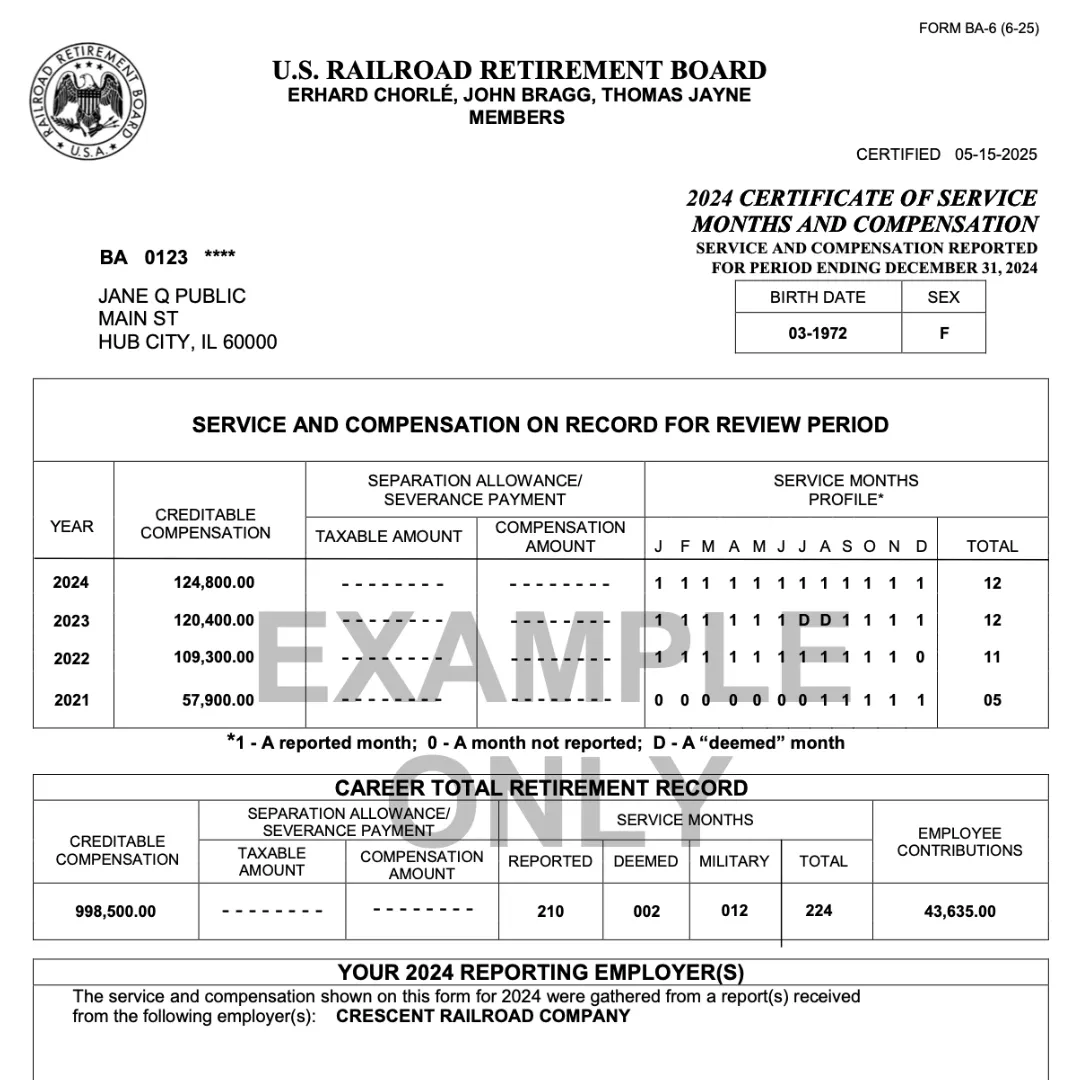 Sample BA-6 Form.